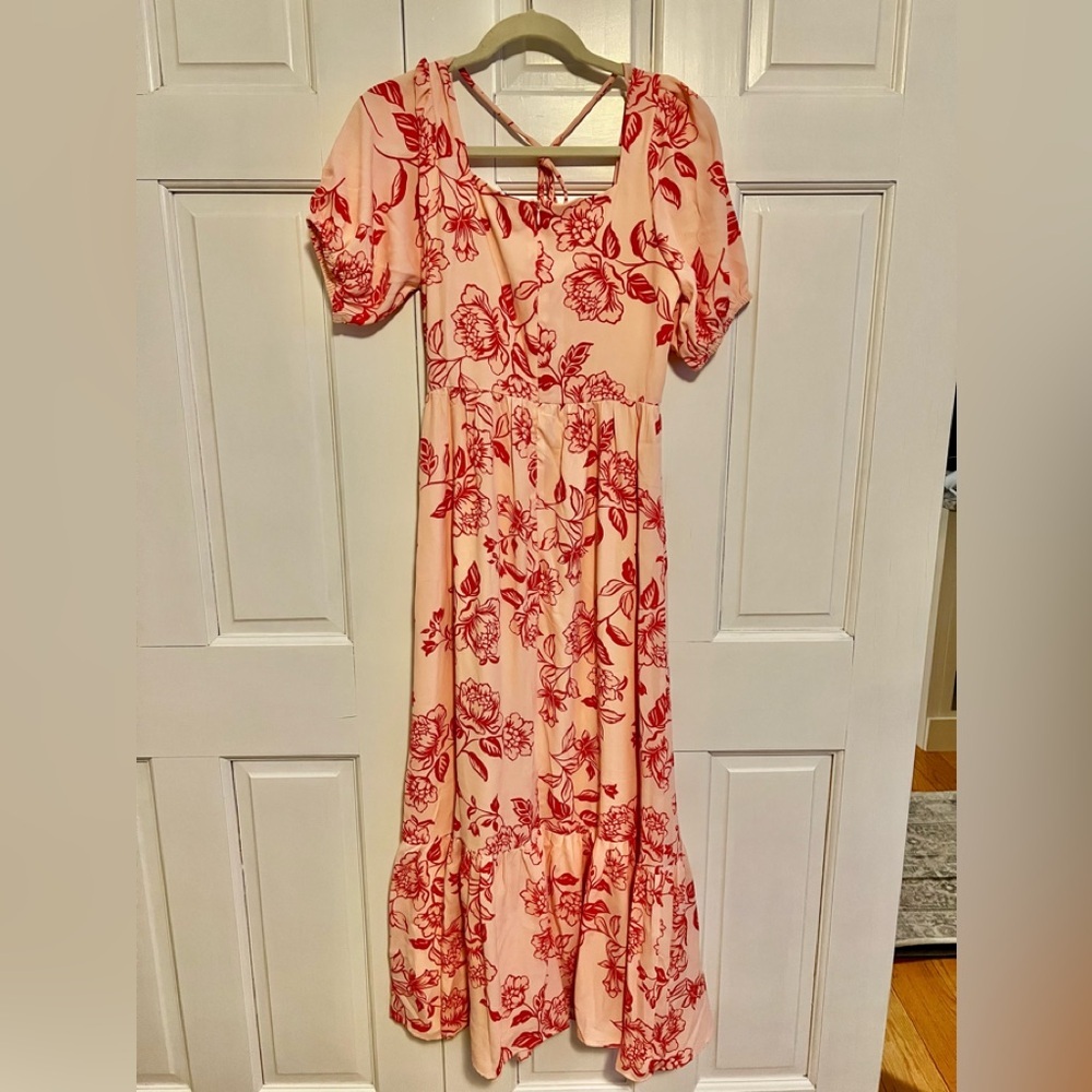 Sugarlips Lynette Sweetheart Maxi Dress Red Pink Floral Small‎ NWT - Picture 4 of 11